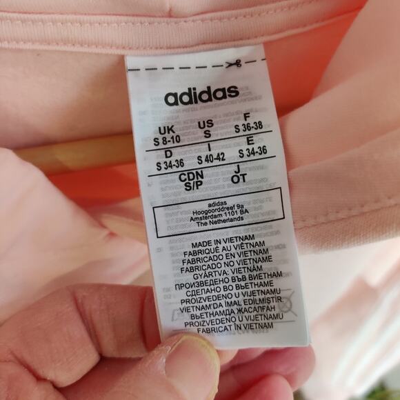 Adidas NWT Baby Pink Pullover Hoodie Sweater Size Small - Picture 4 of 16